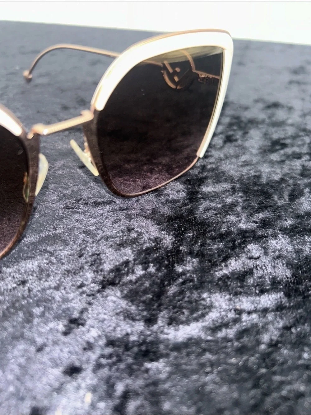 NWOT Fendi Metal Acetate F is Fendi Square Sunglasses FF 0294/S Rose Gold & Case